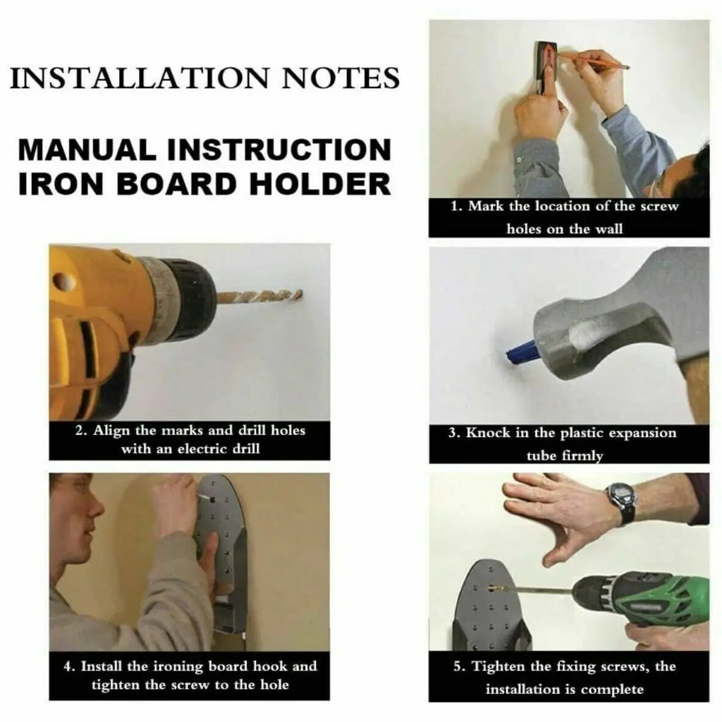 Wall Mounted Electric Iron Storage Rack Home Dryer Accessories Stand Heat-Resistant Rack Hanging Hook Ironing Board Holder