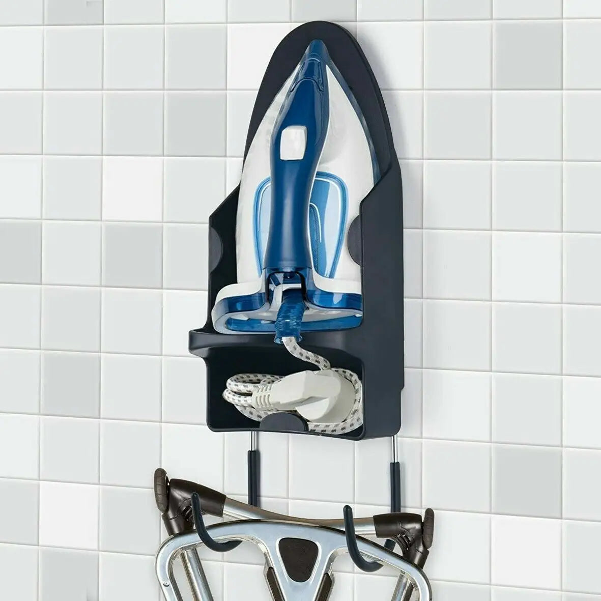 Wall Mounted Electric Iron Storage Rack Home Dryer Accessories Stand Heat-Resistant Rack Hanging Hook Ironing Board Holder